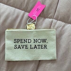 Canvas Pouch with Black Text